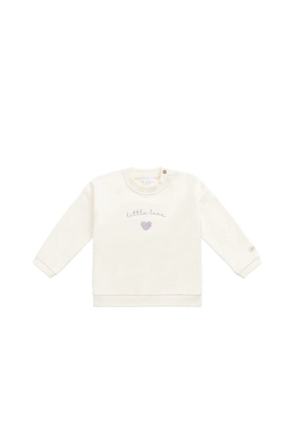 Organic Cotton Bobbie Sweatshirt - Parchment Little Love Violet