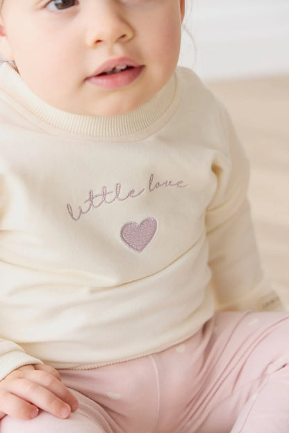 Organic Cotton Bobbie Sweatshirt - Parchment Little Love Violet