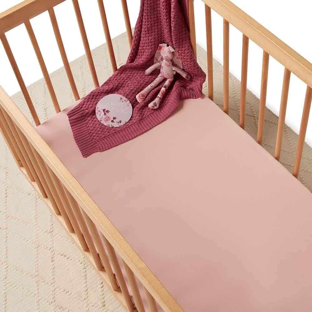 Lullaby Pink Organic Fitted Cot Sheet