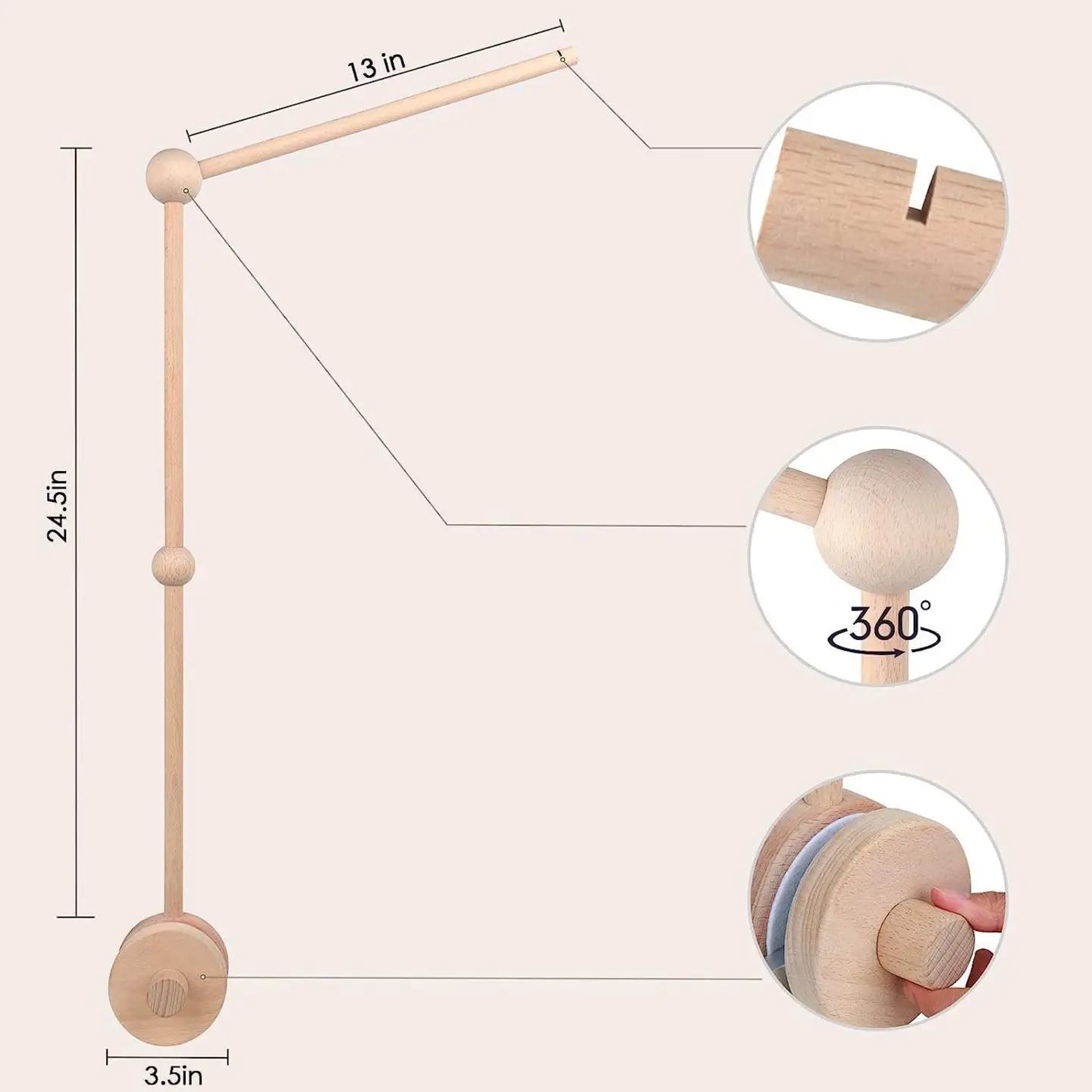 Wooden Mobile Arm