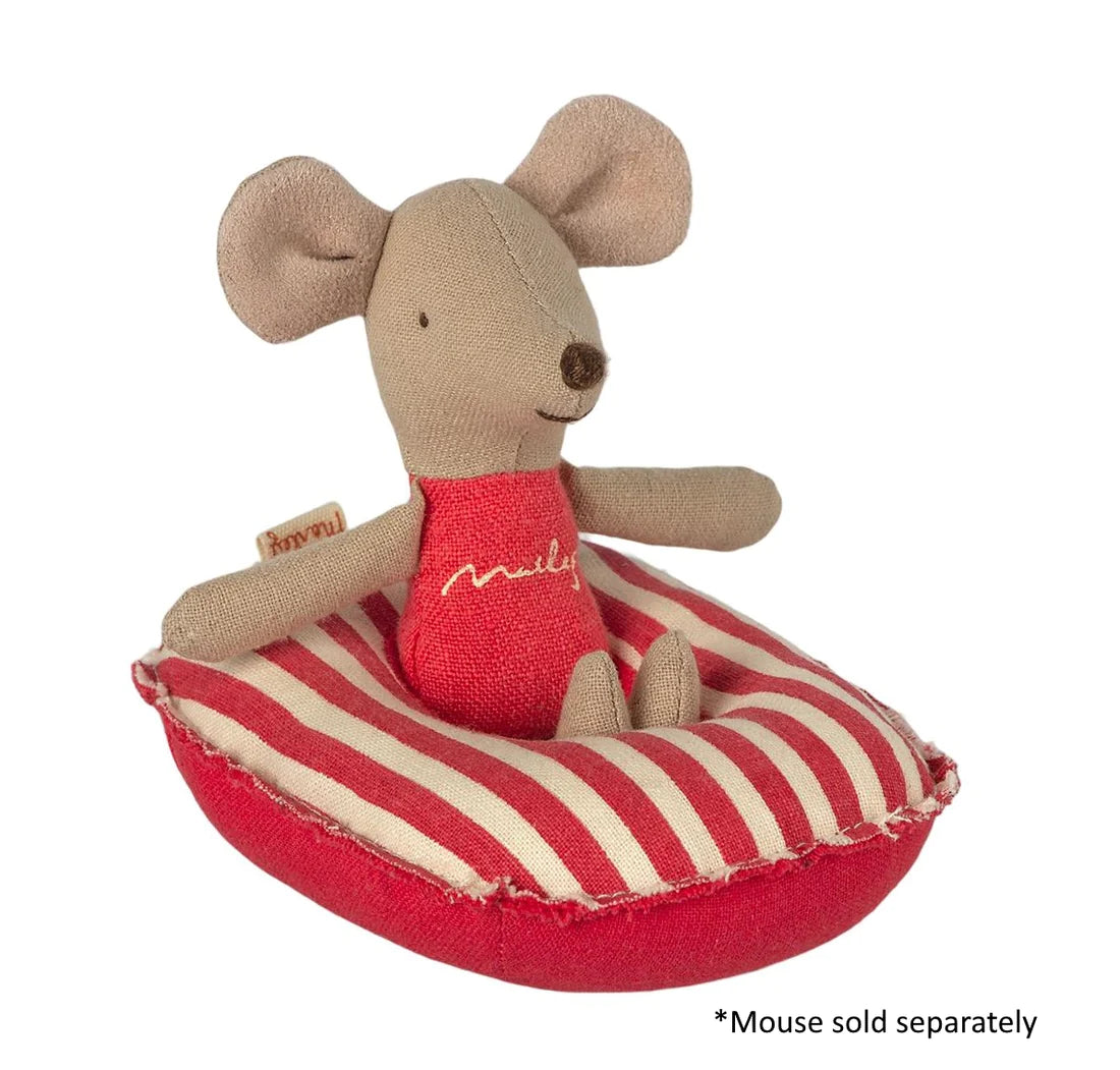 Mouse Rubber Boat Small - Red Stripes