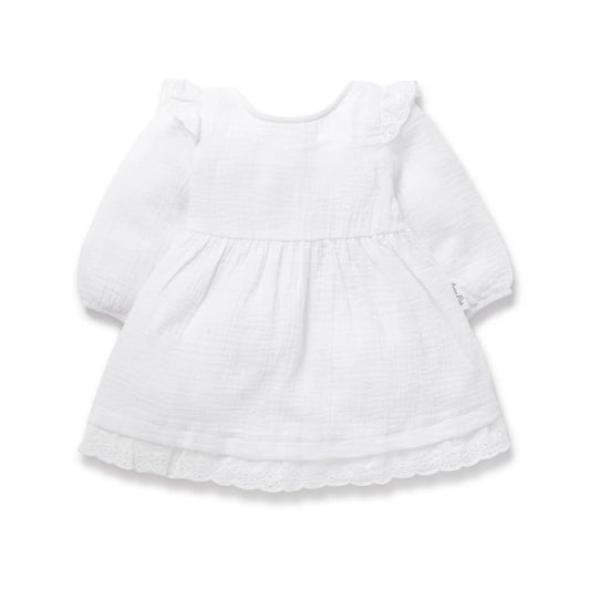 White Muslin Flutter Dress