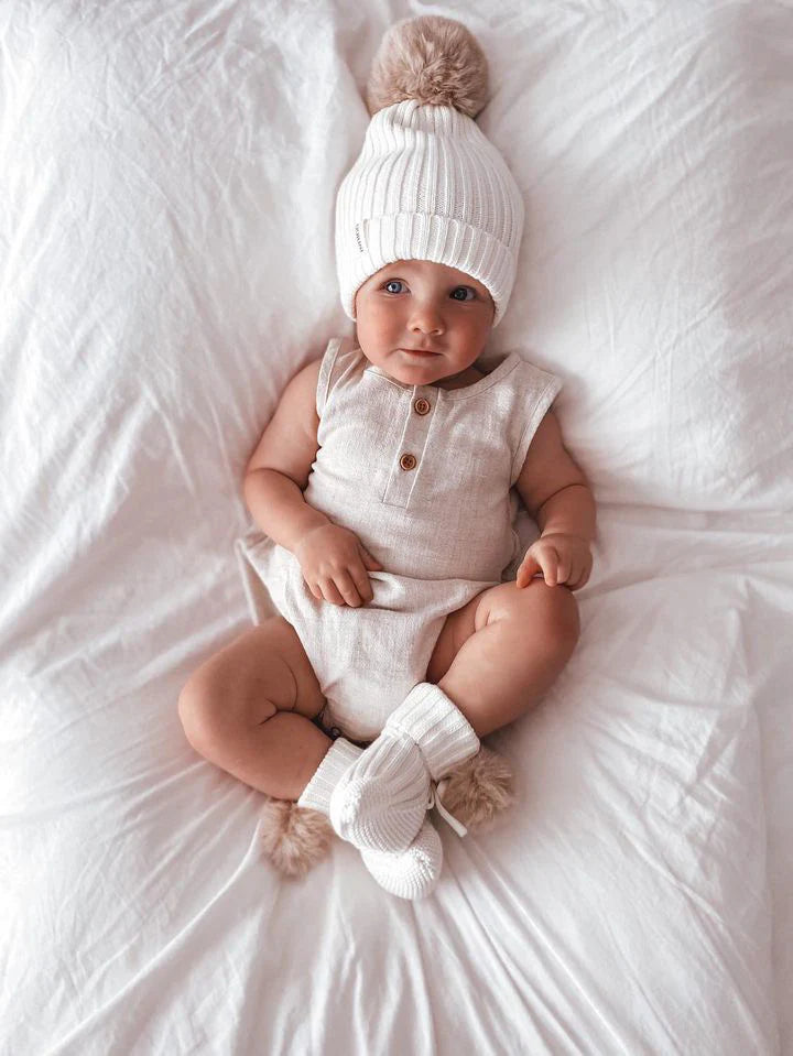 Oat Pom Beanie