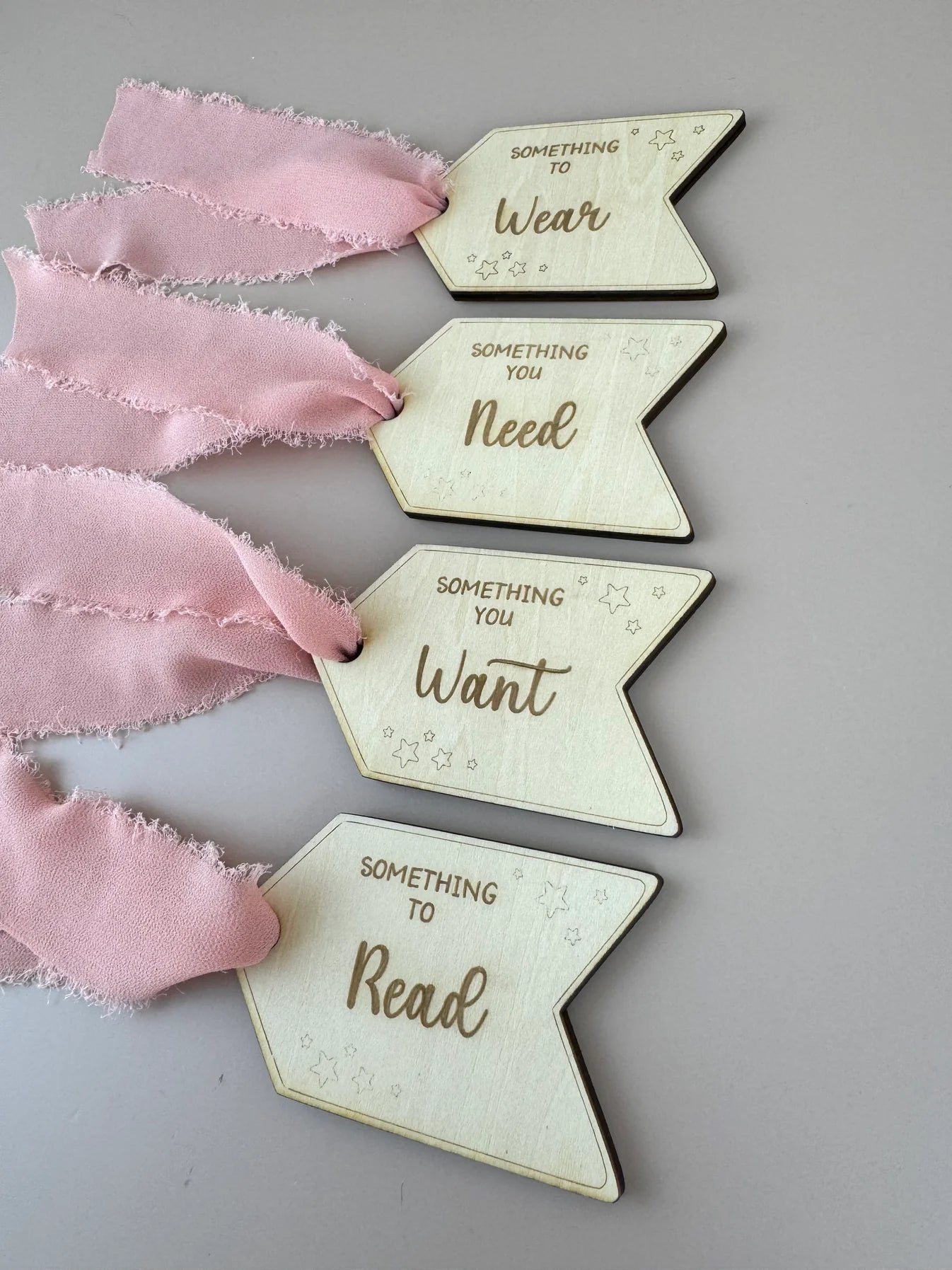 Christmas 'Something' gift tag set - Pink Ribbon