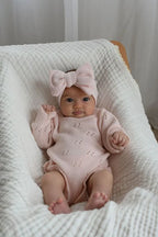 Pointelle Frill Romper - Baby Pink