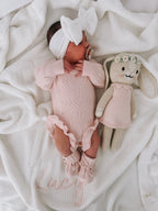 Pointelle Frill Romper - Baby Pink