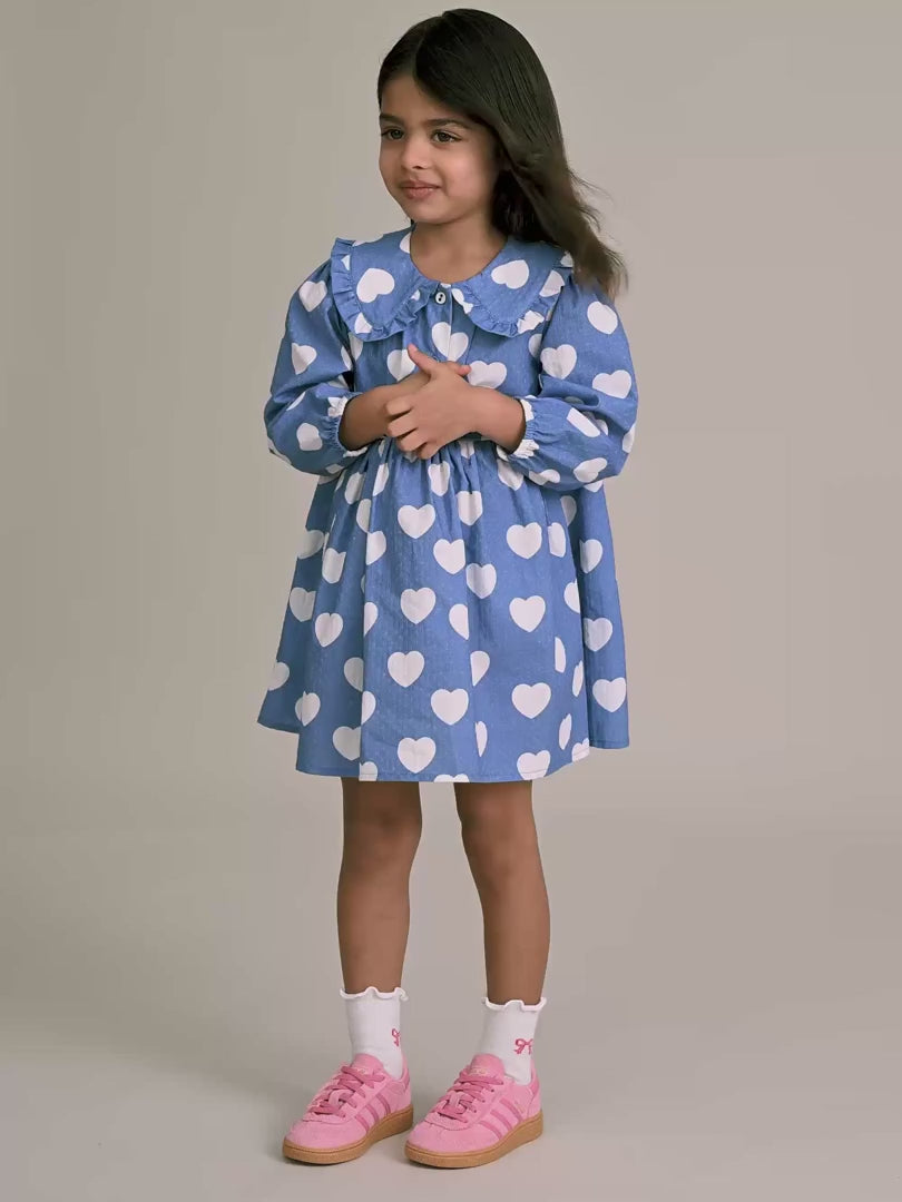 Frill Heart Collar Dress