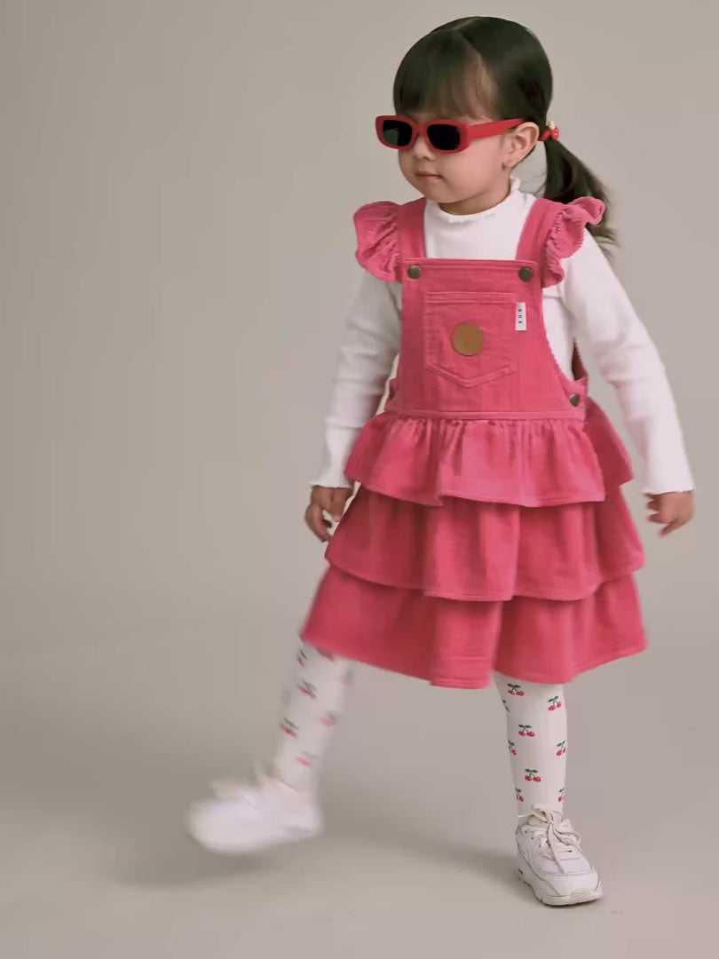 Classic Tiered Cord Pink Pinafore