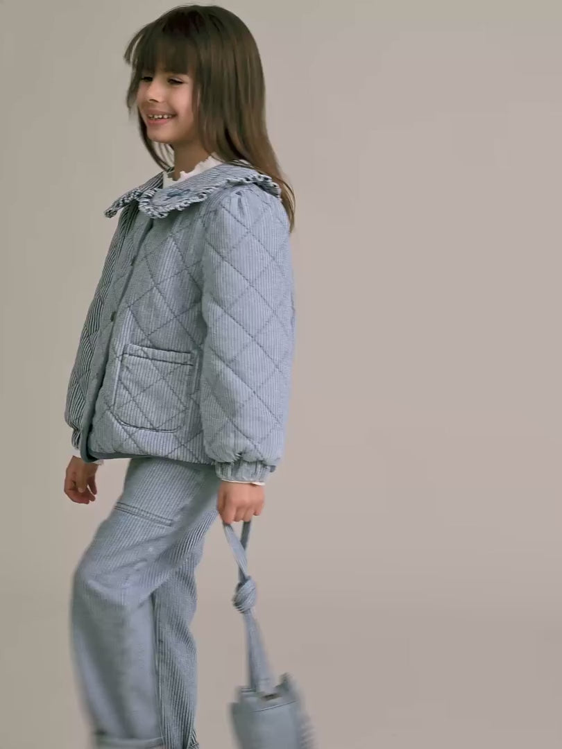 Vintage Bow Collar Denim Jacket