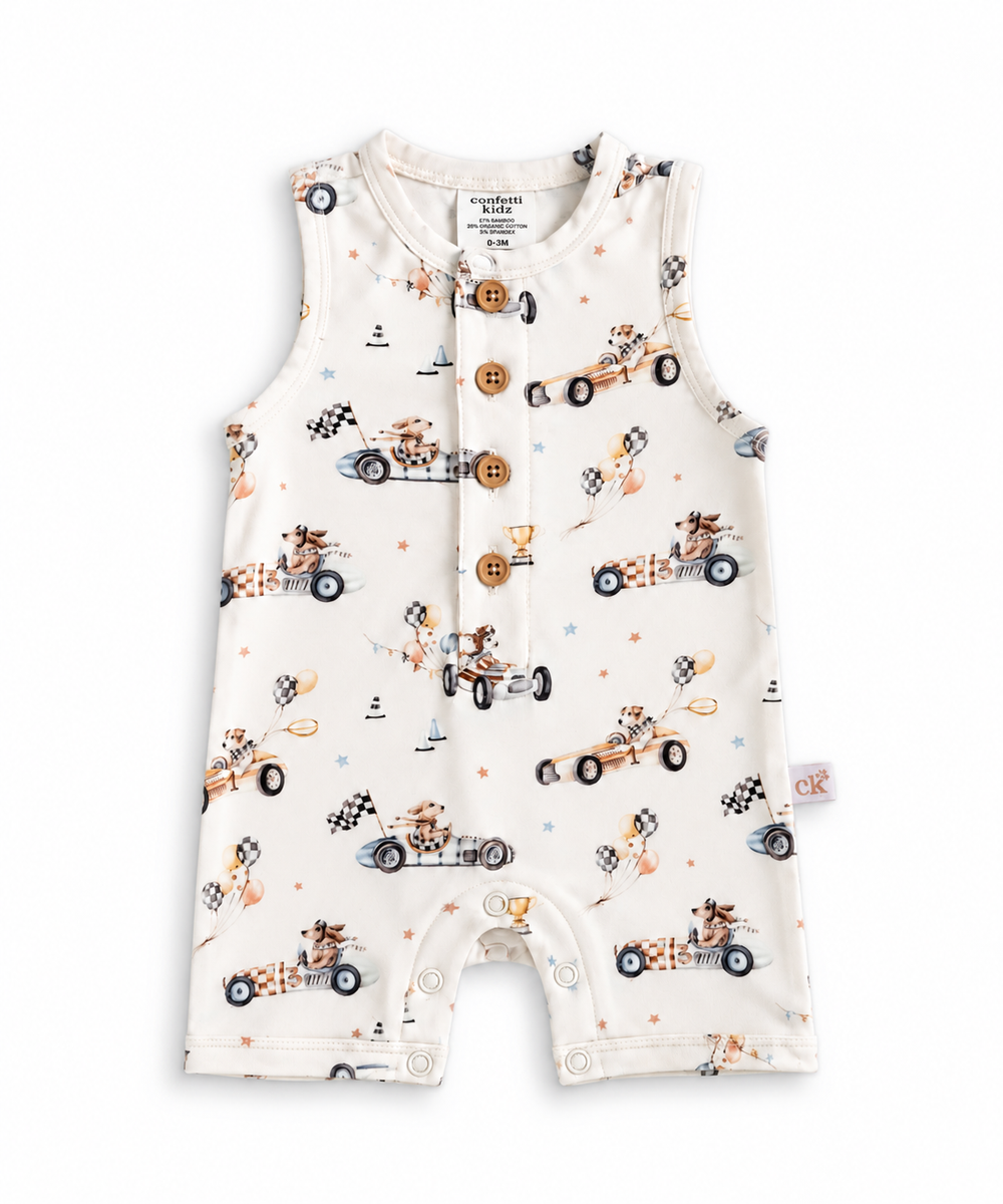 Pup Racer | Sleeveless Romper