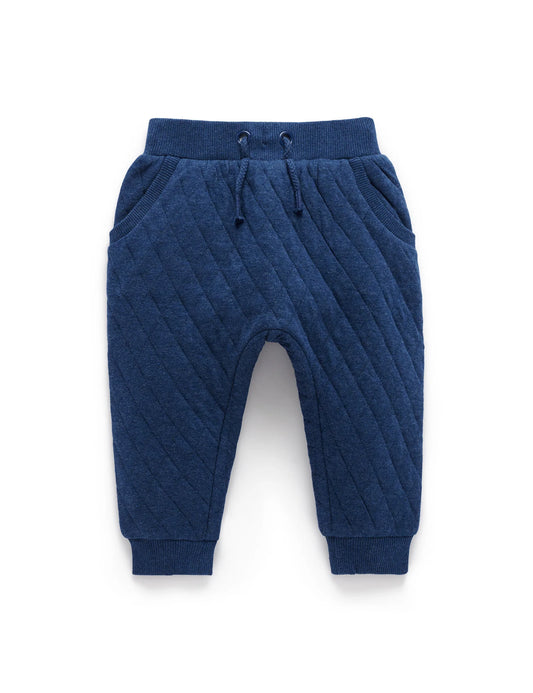 Quilted Track Pant- Blueberry