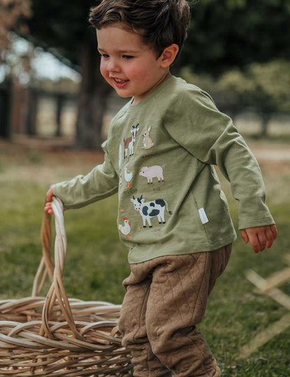 Quilted Track Pant - Barn Melange