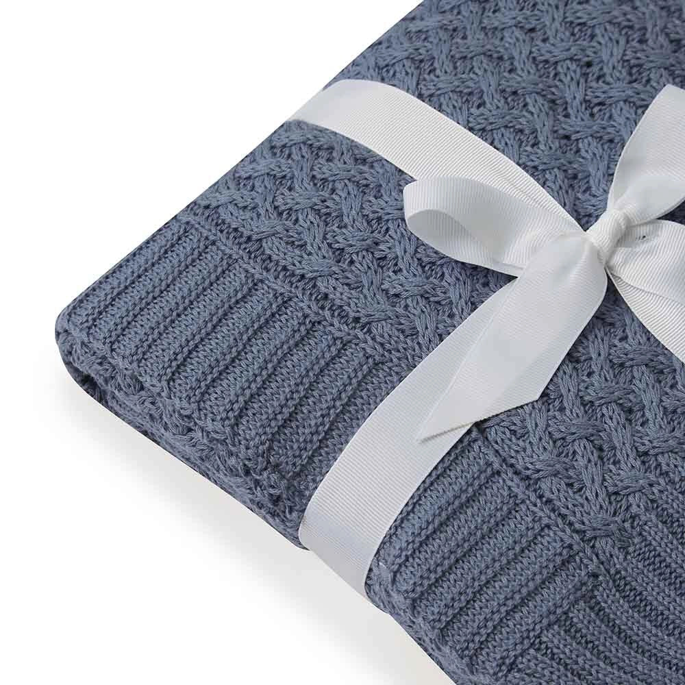 River Diamond Knit Organic Baby Blanket