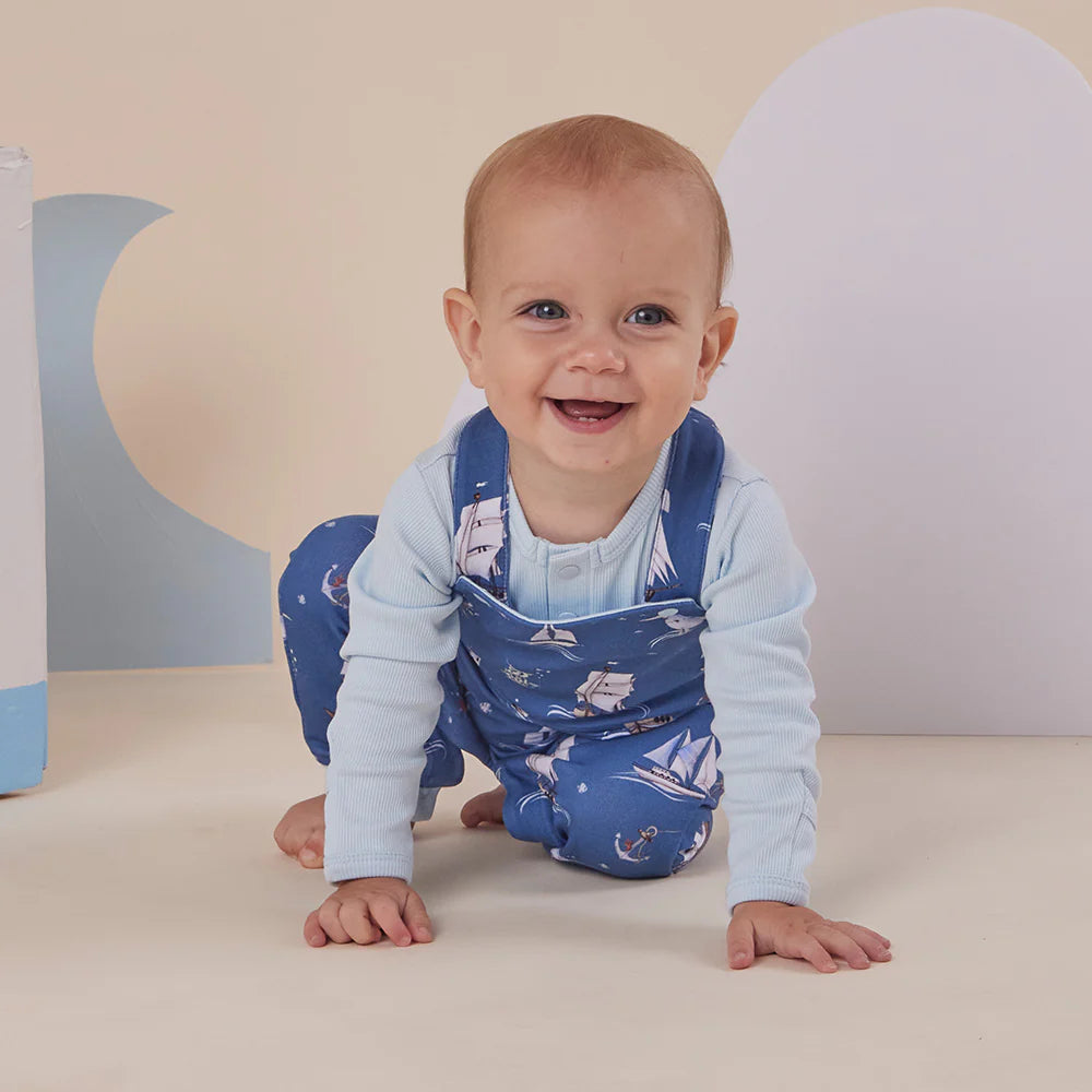 Baby Blue Long Sleeve Organic Bodysuit
