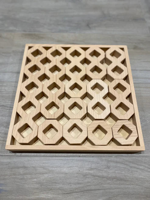Wooden Cube Space Blocks with Lucite