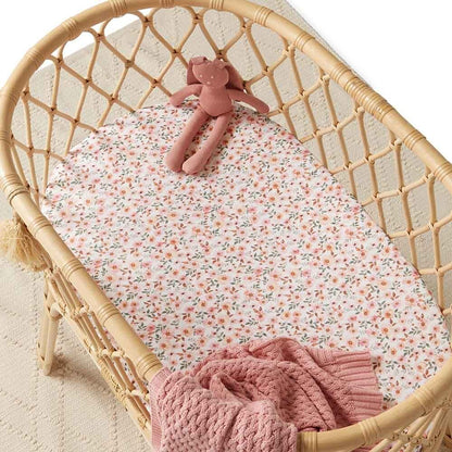 Spring Floral Organic Bassinet Sheet / Change Pad Cover