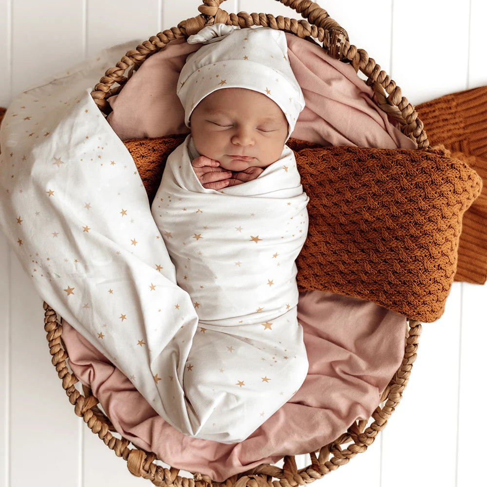 Stardust Organic Jersey Wrap & Beanie Set