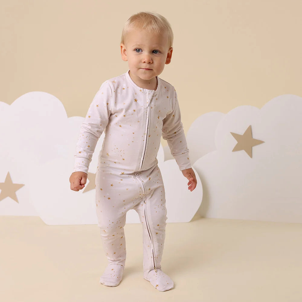 Stardust Organic Snuggle Sleepsuit Zip Footie
