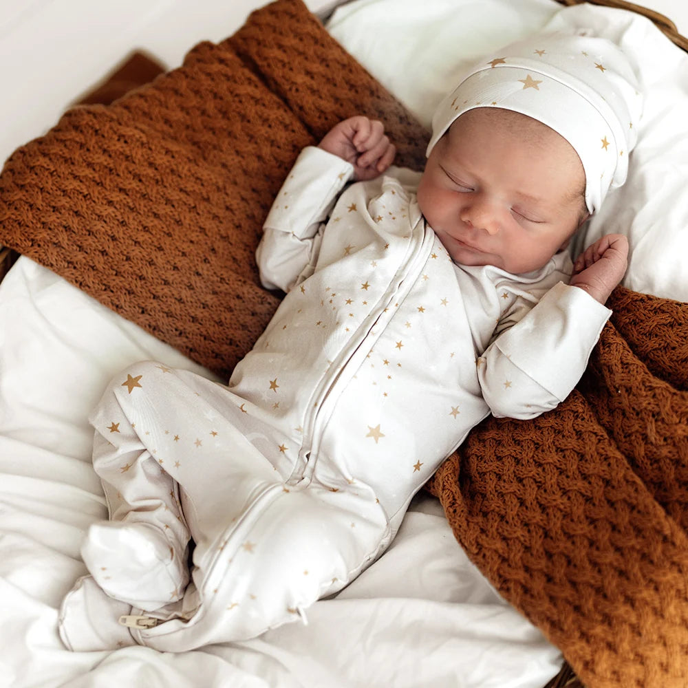 Stardust Organic Snuggle Sleepsuit Zip Footie