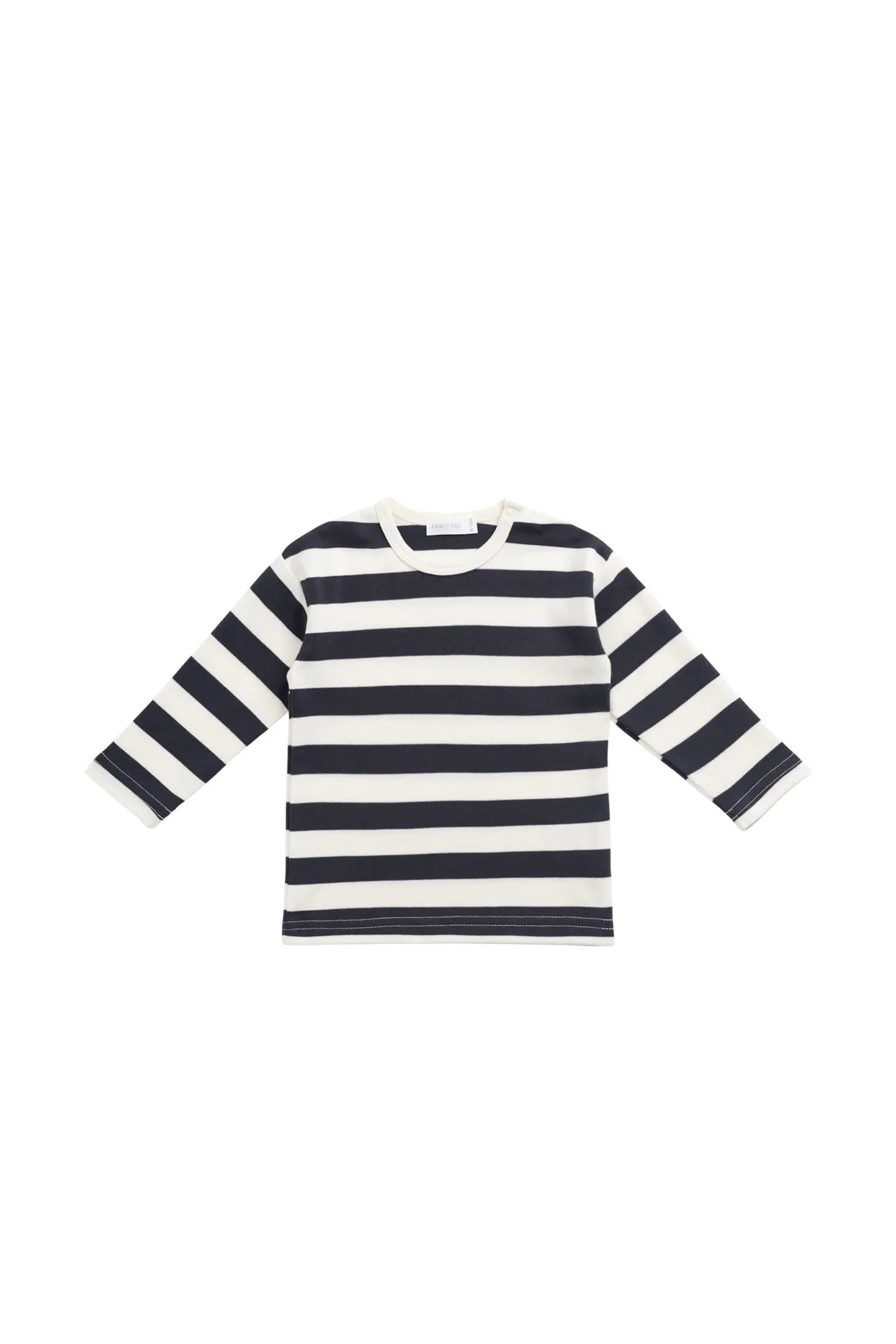 Pima Cotton Arnold Long Sleeve Top - Wide Stripe Solar System/Cloud