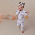Sweet Swallows Organic Snugglesuit Convertible Romper with Frill
