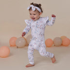 Sweet Swallows Organic Snugglesuit Convertible Romper with Frill