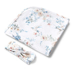 Sweet Swallows Organic Jersey Wrap & Topknot Set