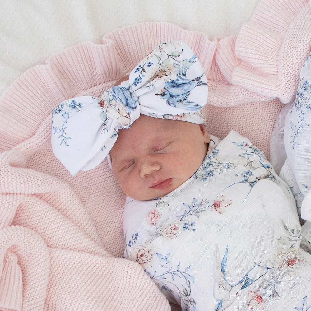Sweet Swallows Organic Oversized Bow