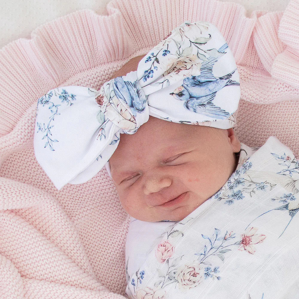 Sweet Swallows Organic Oversized Bow