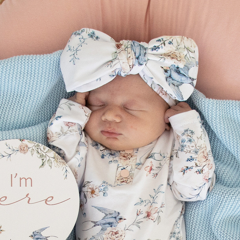 Sweet Swallows Organic Oversized Bow