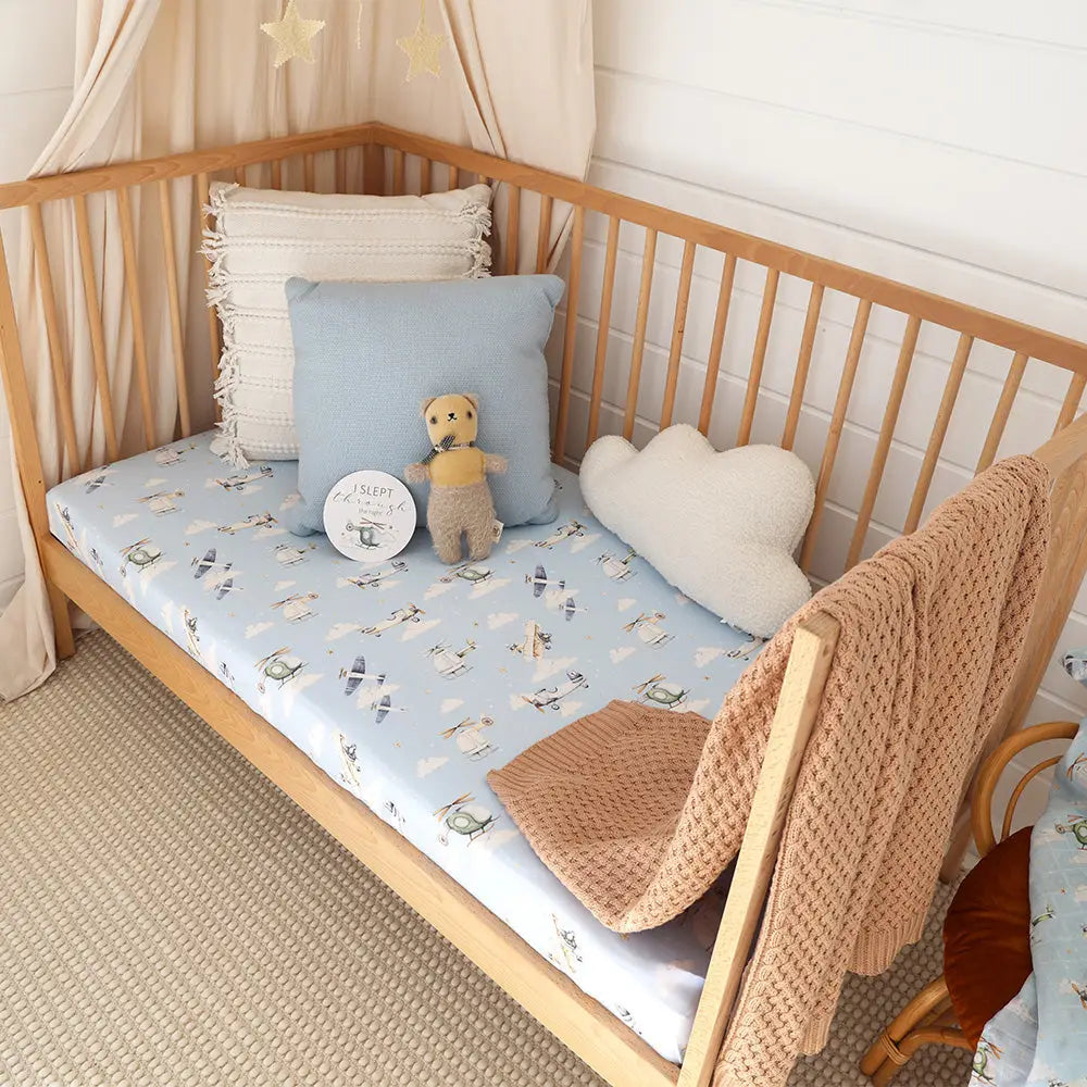 Taking Flight Organic Fitted Cot Sheet