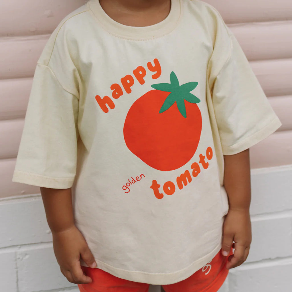 Happy Tomato Mid Sleeve Tee Vanilla Parfait