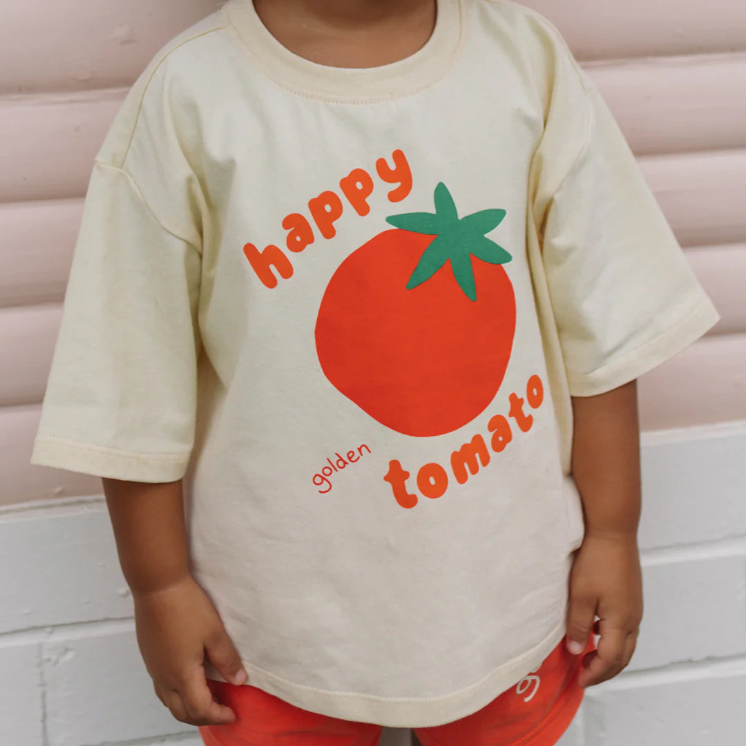 Happy Tomato Mid Sleeve Tee Vanilla Parfait