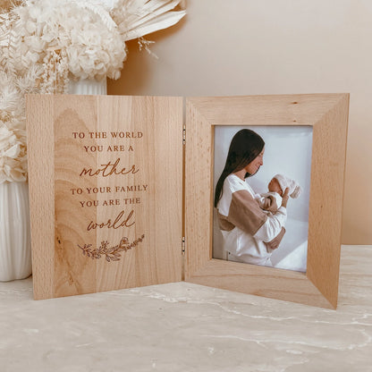 'You Are My World' Quote Wooden Photo Frame